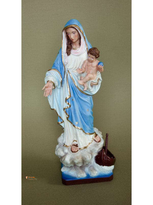 Statua Madonna dei pescatori, sulla roccia 40cm
