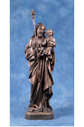 Statua San Giuseppe con Gesù bambino 85cm bronzato