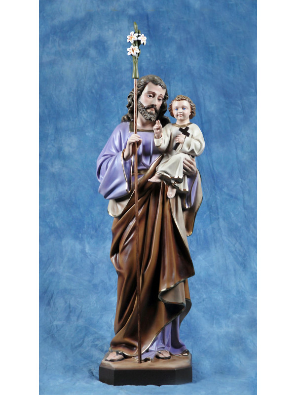 Statua San Giuseppe con Gesù bambino 85cm