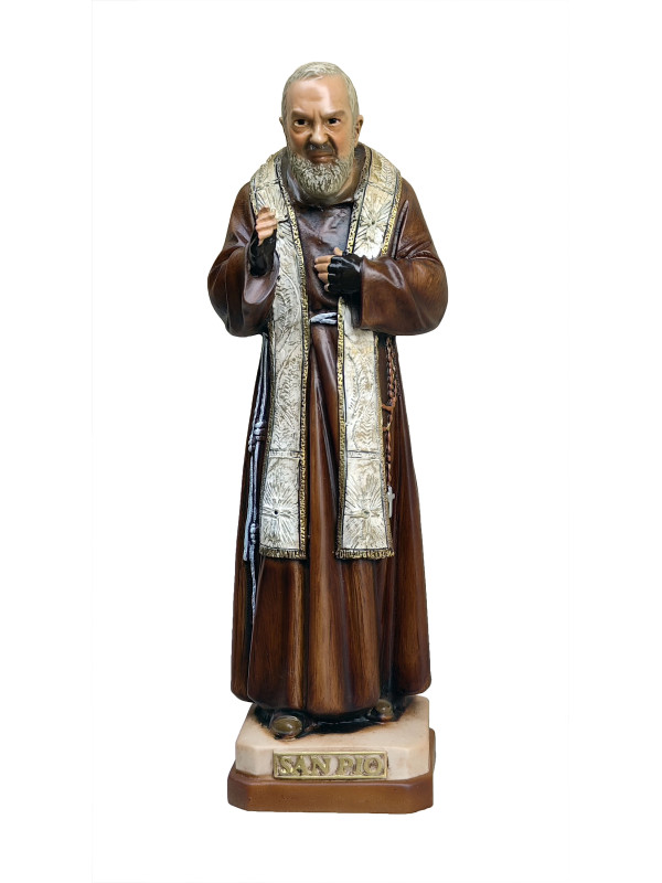 Statua Padre Pio Benedicente colorata 30cm