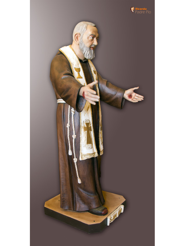 Statua Padre Pio Accogliente con stola 180cm