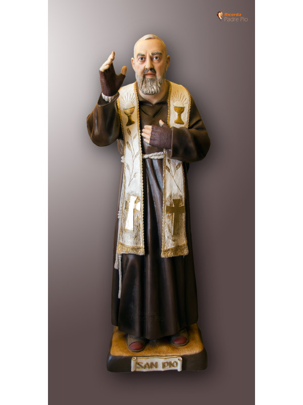 Statua Padre Pio Benedicente con stola 180cm