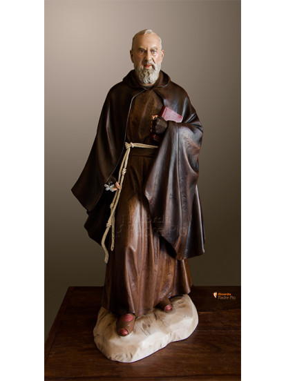 Statua Padre Pio con mantello, 85cm e 130cm