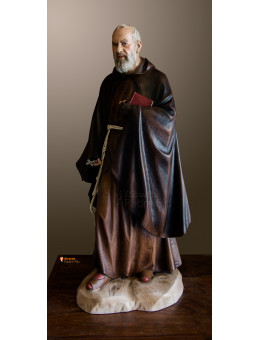 Statua Padre Pio con mantello, 85cm e 130cm