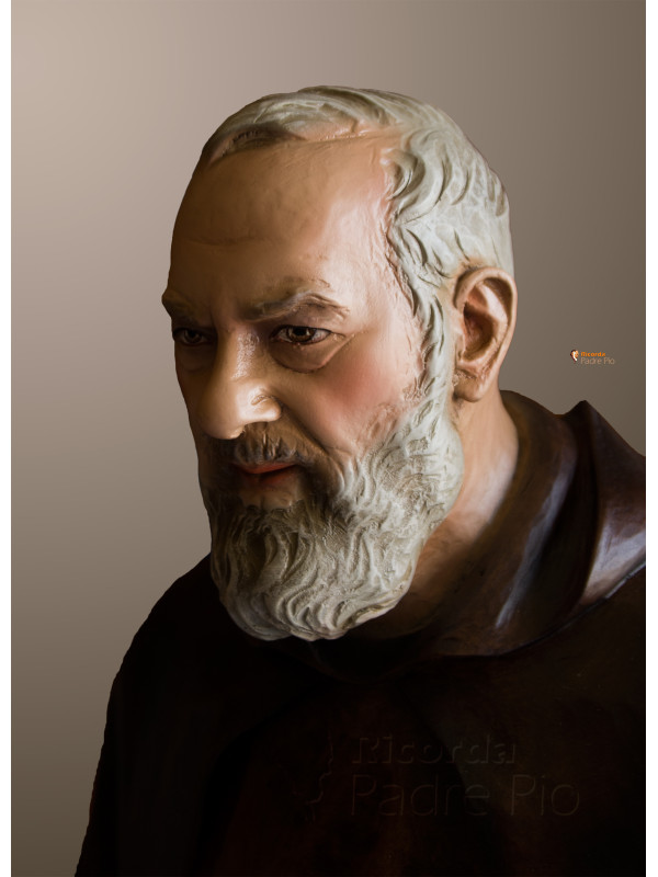 Statua Padre Pio con mantello, 85cm e 130cm