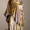 Statua Padre Pio con mantello, 85cm effetto bronzo.