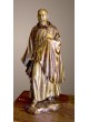 Statua Padre Pio con mantello, 85cm effetto bronzo.