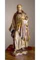 Statua Padre Pio con mantello, 85cm effetto bronzo.