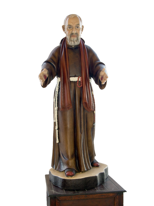 Statua Padre Pio accogliente 60 a 150cm