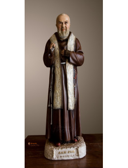 Statua Padre Pio Benedicente con stola color 78cm