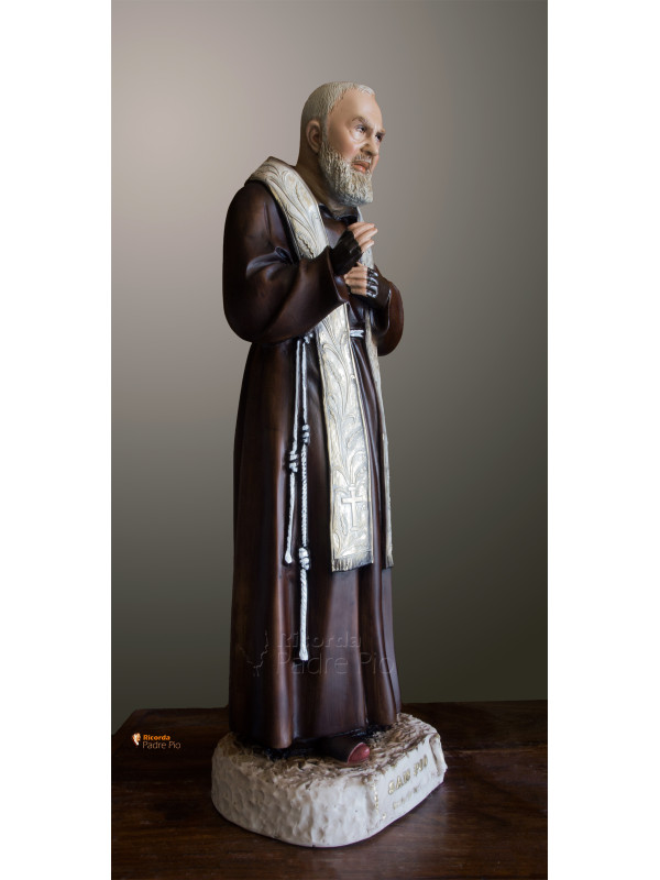 Statua Padre Pio Benedicente con stola color 78cm