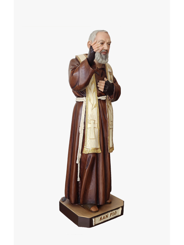 Statua Padre Pio Benedicente con stola color 92cm