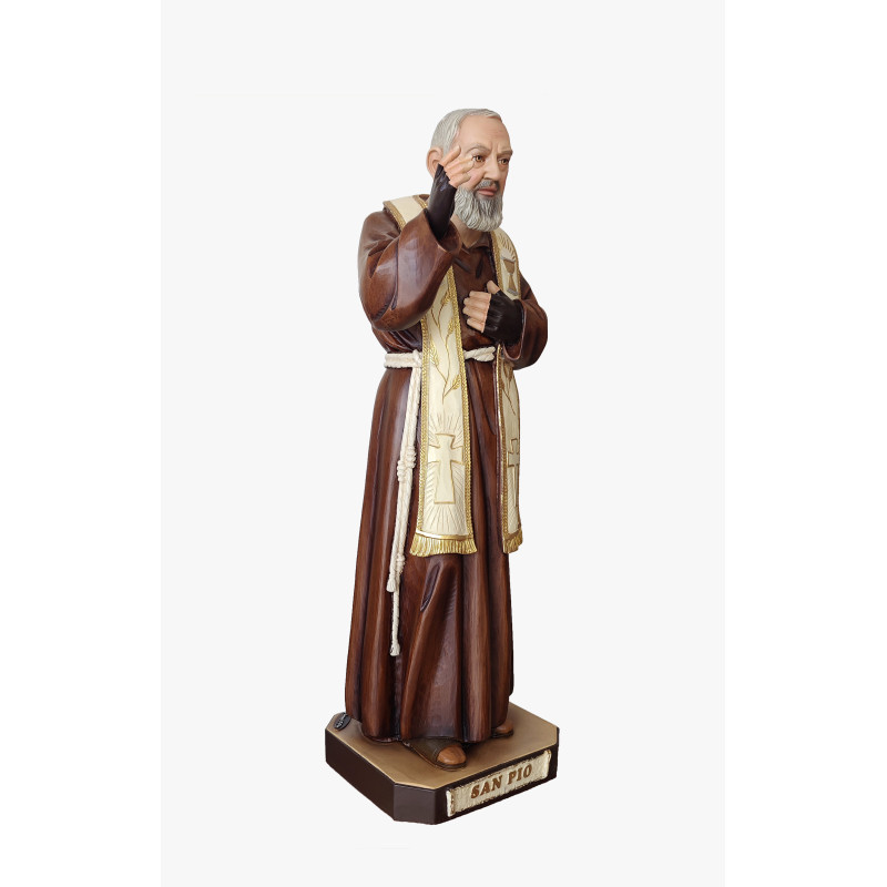 Statua Padre Pio Benedicente con stola color 92cm