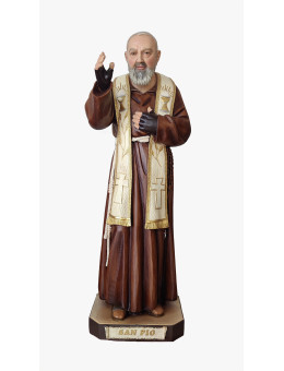 Statua Padre Pio Benedicente con stola color 92cm