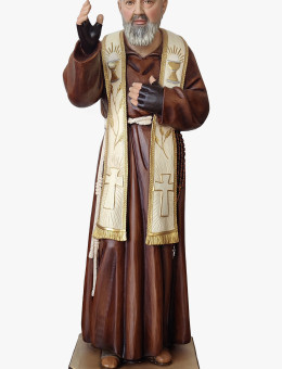 Statua Padre Pio Benedicente con stola color 92cm