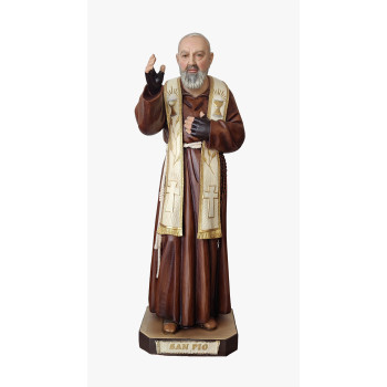 Statua Padre Pio Benedicente con stola color 92cm