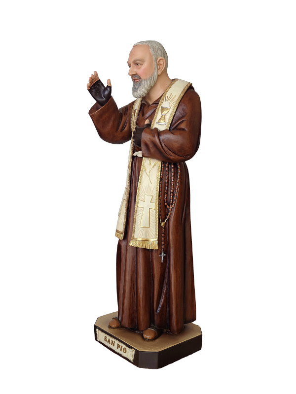 Statua Padre Pio Benedicente con stola color 92cm