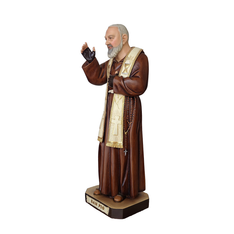 Statua Padre Pio Benedicente con stola color 92cm