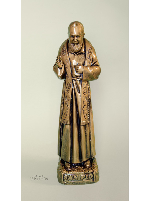Statua Padre Pio Benedicente bronzata 40cm
