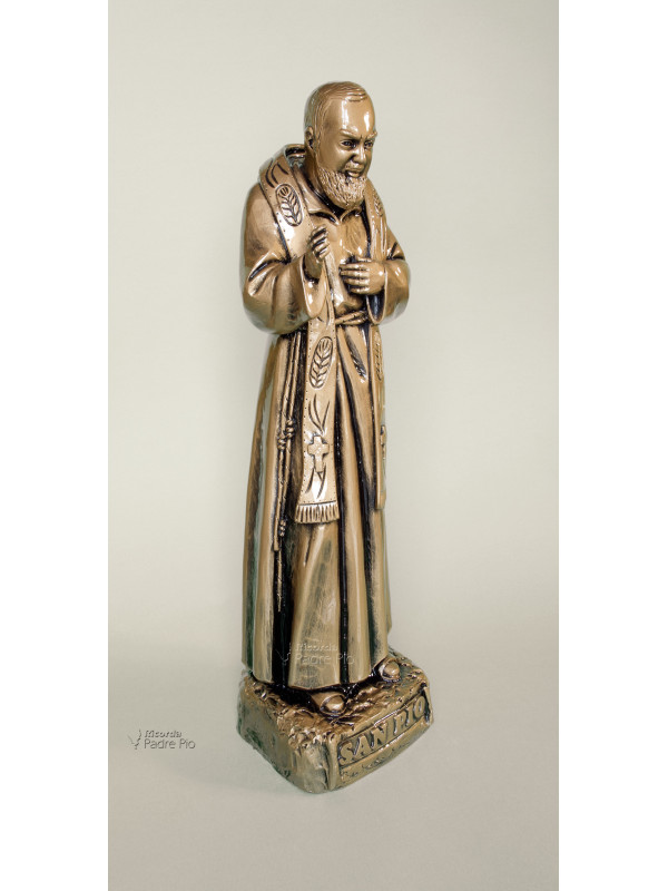 Statua Padre Pio Benedicente bronzata 40cm