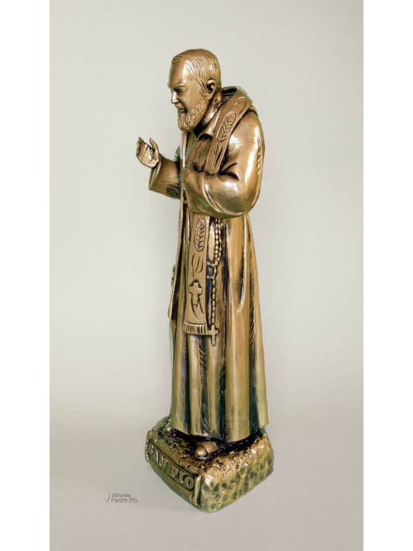 Statua Padre Pio Benedicente bronzata 40cm