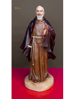 Statua Padre Pio con mantello, 50cm