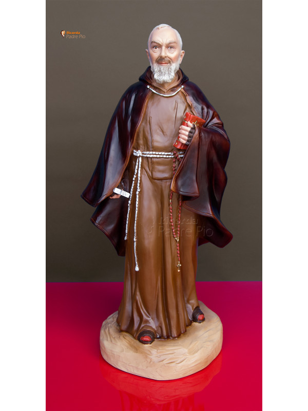 Statua Padre Pio con mantello, 50cm