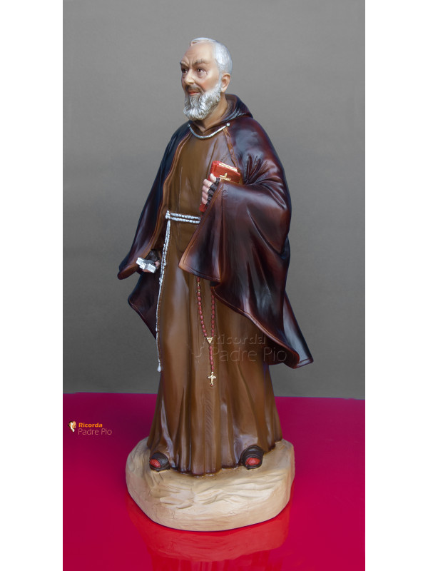 Statua Padre Pio con mantello, 50cm