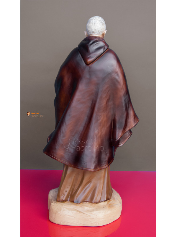 Statua Padre Pio con mantello, 50cm