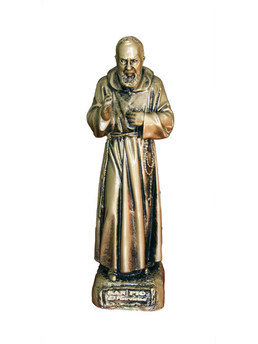 Statua Padre Pio Benedicente bronzata 30cm