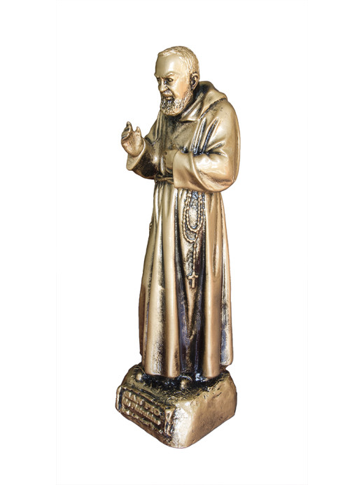 Statua Padre Pio Benedicente bronzata 30cm