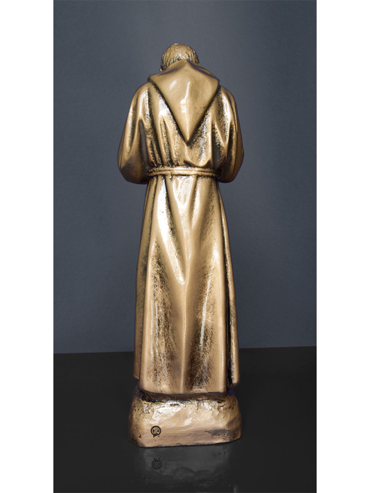 Statua Padre Pio Benedicente bronzata 30cm