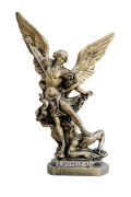 Statua San Michele Arcangelo Bronzato 30cm