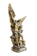 Statua San Michele Arcangelo Bronzato 30cm