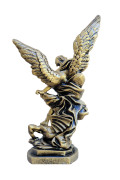 Statua San Michele Arcangelo Bronzato 30cm