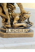 Statua San Michele Arcangelo Bronzato 30cm
