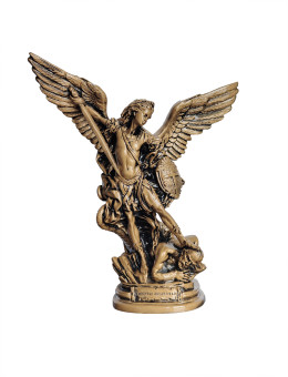 Statua San Michele Arcangelo Bronzato 40cm
