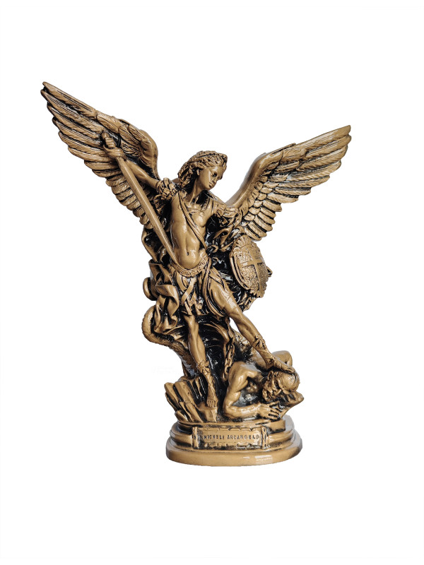 Statua San Michele Arcangelo Bronzato 40cm