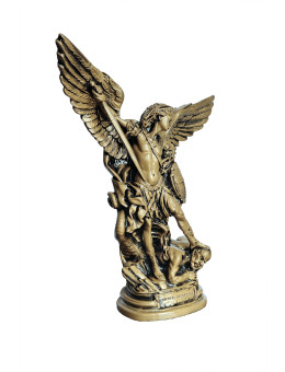 Statua San Michele Arcangelo Bronzato 40cm