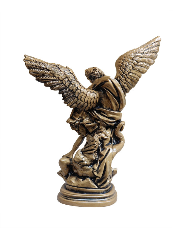 Statua San Michele Arcangelo Bronzato 40cm