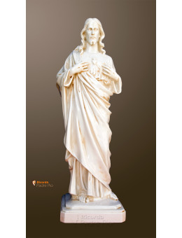 Statua Sacro Cuore di Gesù 50cm effetto invecchiato