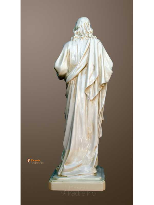 Statua Sacro Cuore di Gesù 50cm effetto invecchiato
