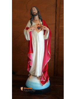 Statua Sacro Cuore di Gesù 60cm mani al petto