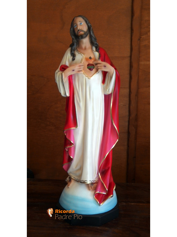 Statua Sacro Cuore di Gesù 60cm mani al petto