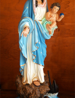 Statua Madonna dei pescatori, sulla roccia 75cm