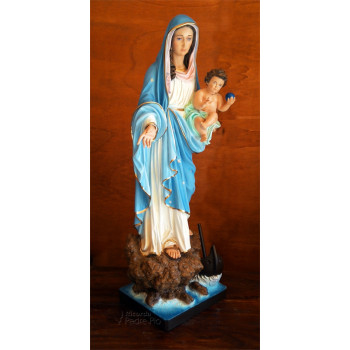 Statua Madonna dei pescatori, sulla roccia 40cm