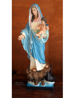 Statua Madonna dei pescatori, sulla roccia 75cm