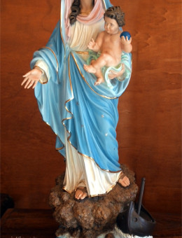 Statua Madonna dei pescatori, sulla roccia 75cm