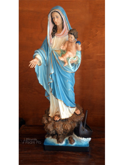 Statua Madonna dei pescatori, sulla roccia 75cm
