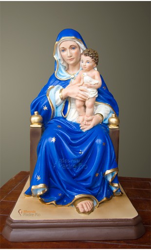 Statua Madonna seduta cm 31